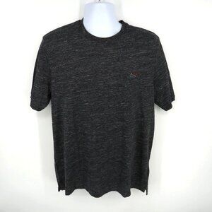 Greg Norman Large Black Heather T-Shirt With Colorful Shark Logo NWT